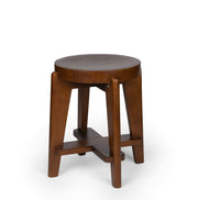 Sgabello basso Low Bar Stool Wood DT.W.19. H47cm - Dark Brown - Pierre Jeanneret Edition