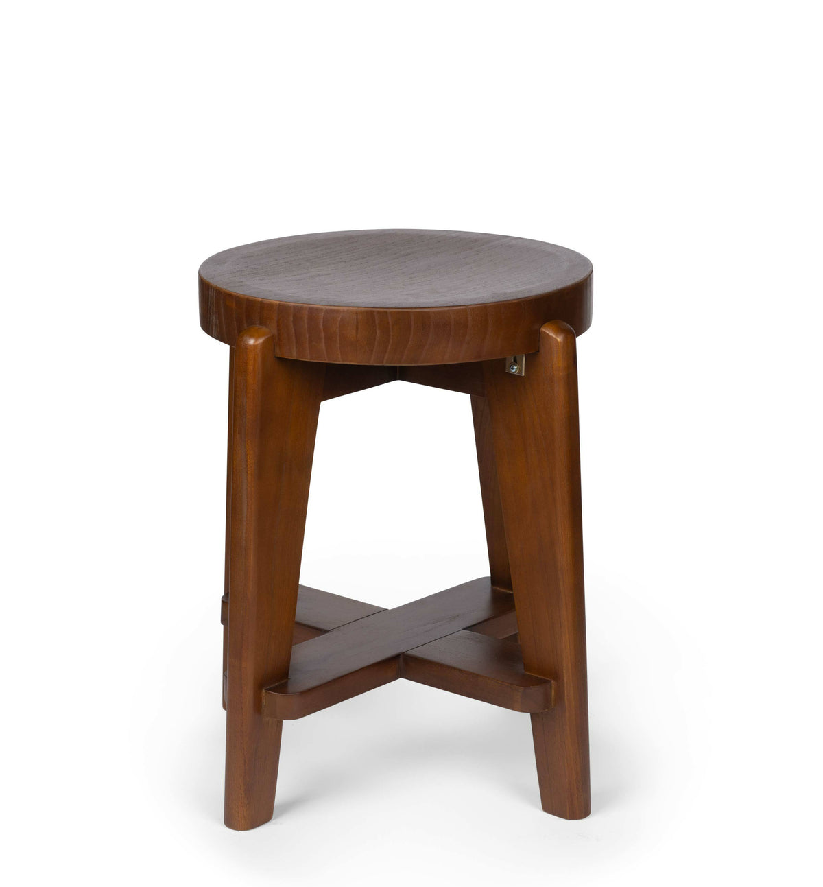 Sgabello basso Low Bar Stool Wood DT.W.19. H47cm - Dark Brown - Pierre Jeanneret Edition