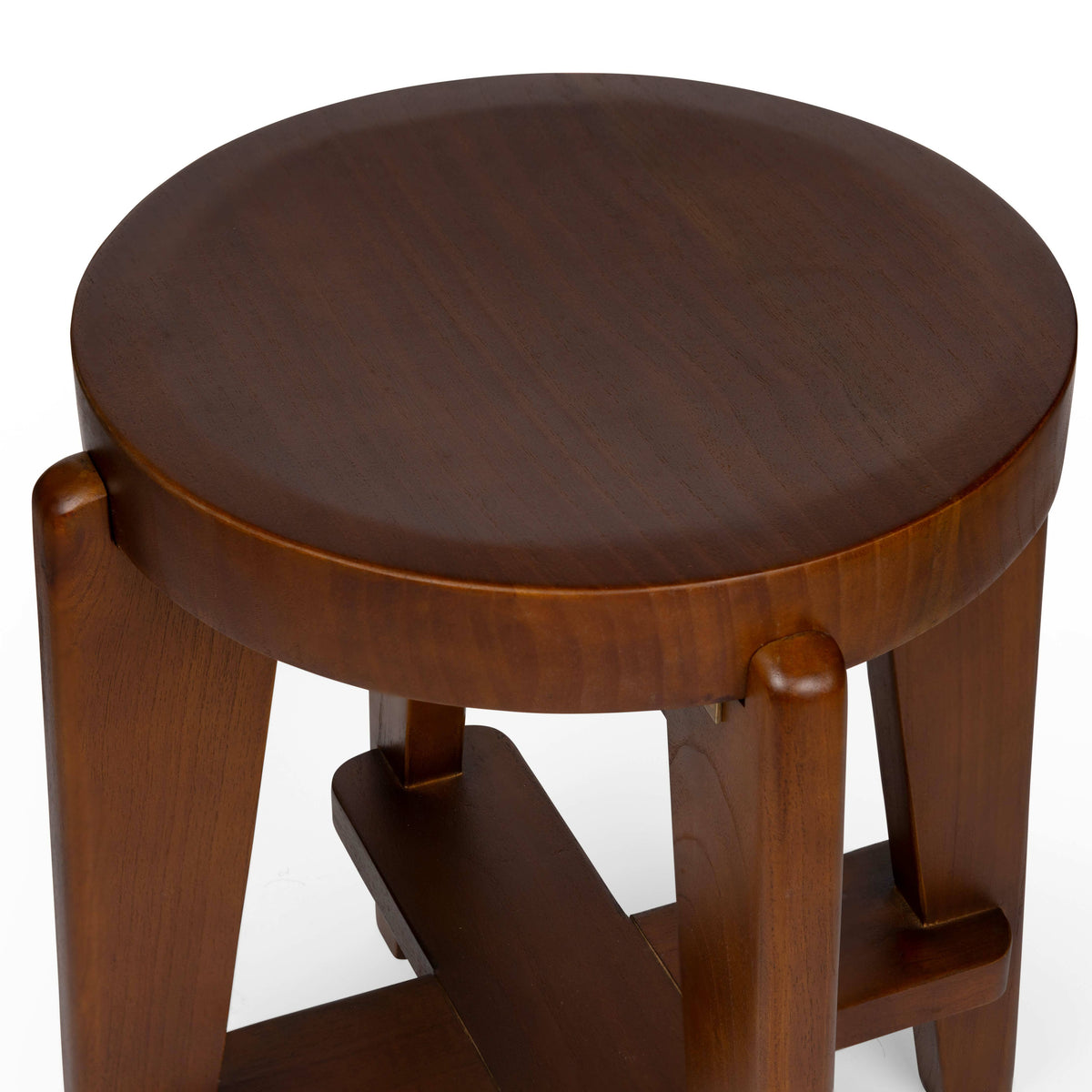 Sgabello basso Low Bar Stool Wood DT.W.19. H47cm - Dark Brown - Pierre Jeanneret Edition