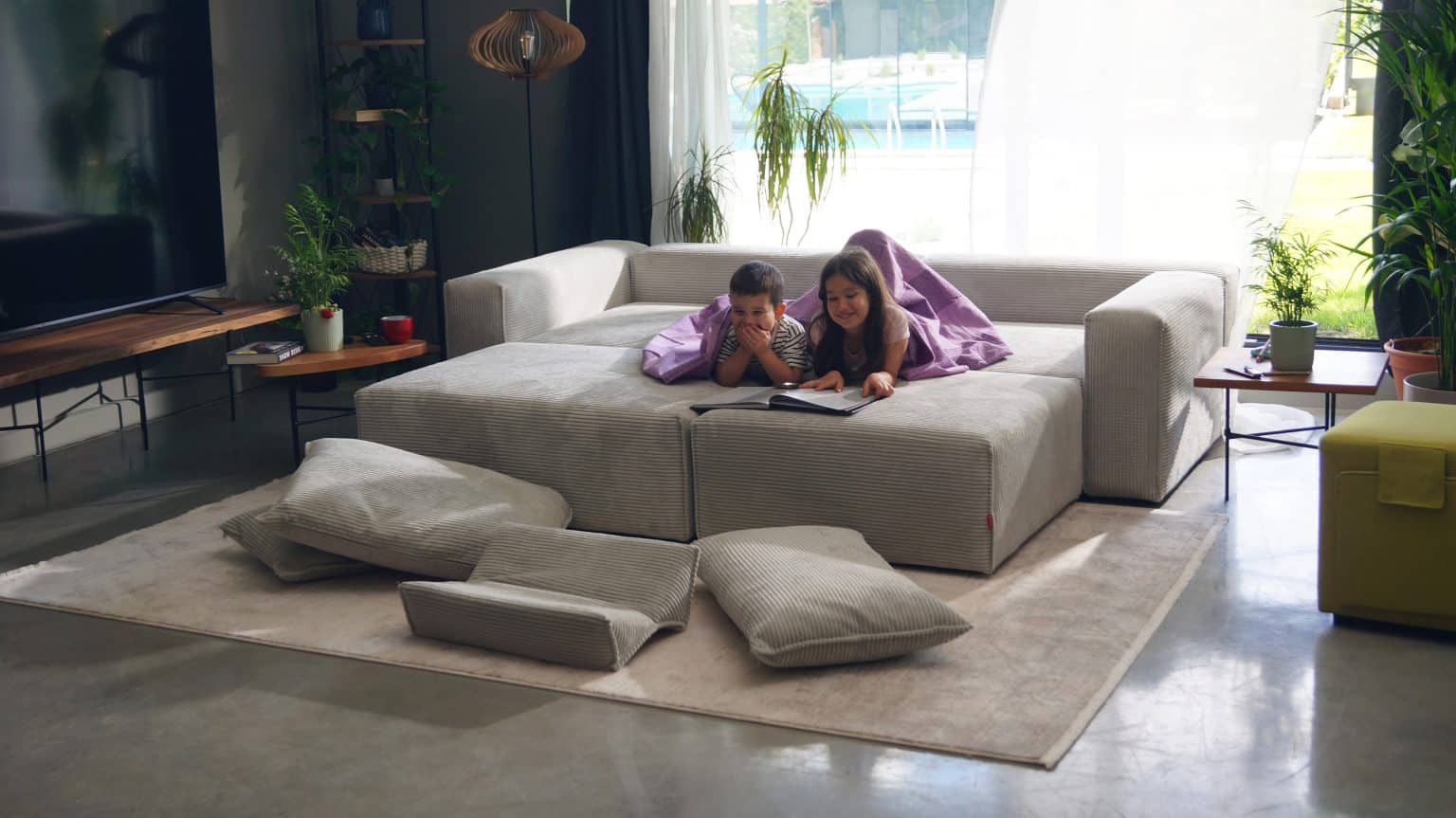 Divano modulare Bard S - sfoderabile e trasformabile in letto