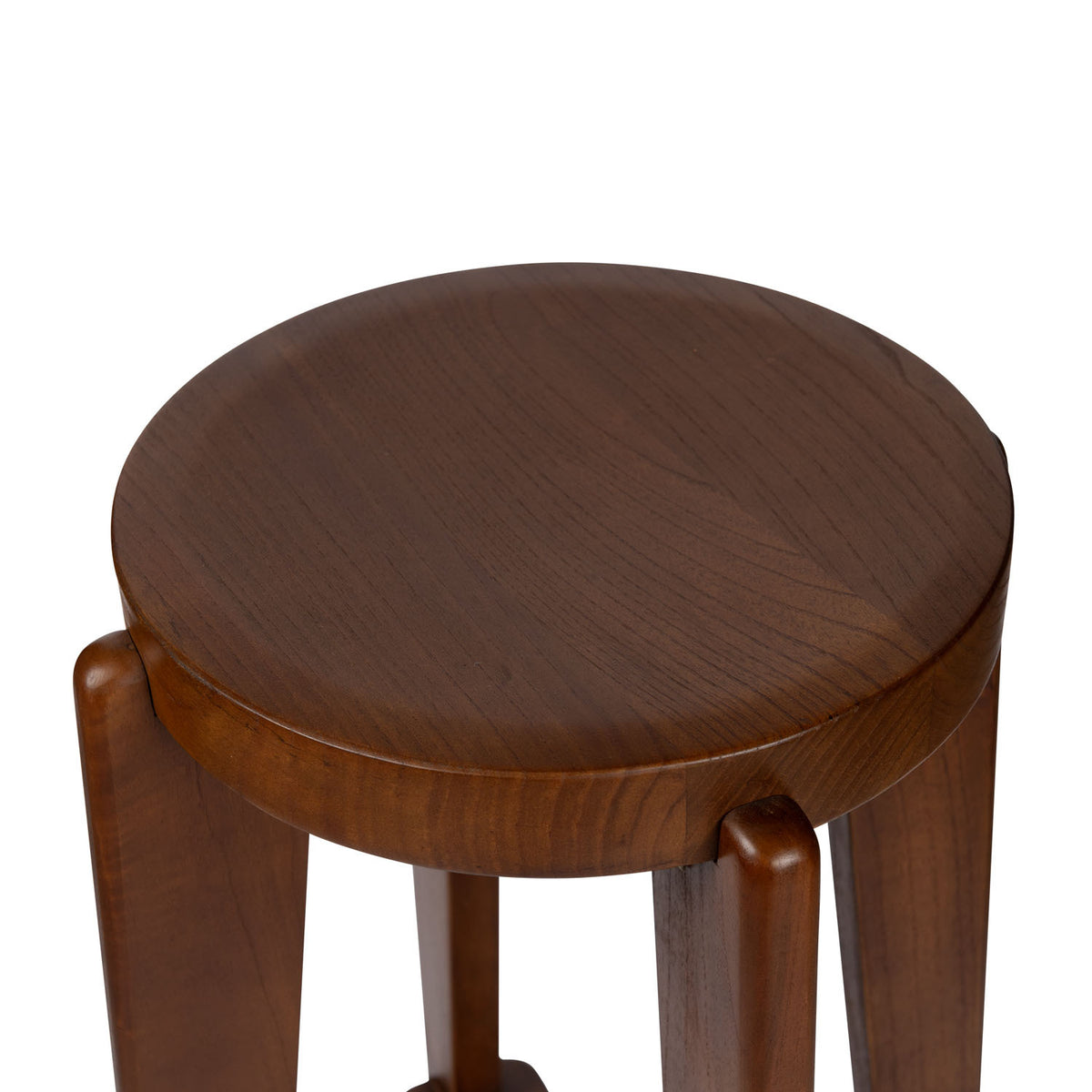 High Bar Stool Wood DT.W.19. H78cm - Dark Brown - Pierre Jeanneret Edition