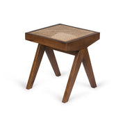 Panca in rattan B.T.H. Flats 1 - Dark Brown - Pierre Jeanneret Edition
