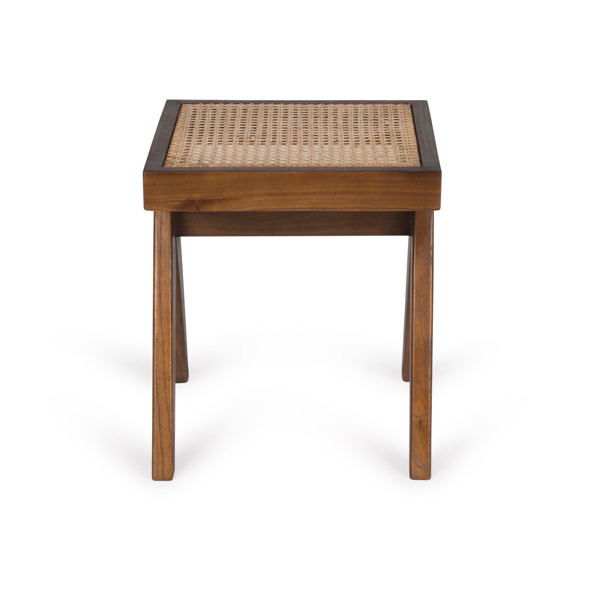 Panca in rattan B.T.H. Flats 1 - Dark Brown - Pierre Jeanneret Edition