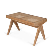 Panca in rattan B.T.H. Flats 2 - Natural - Pierre Jeanneret Edition