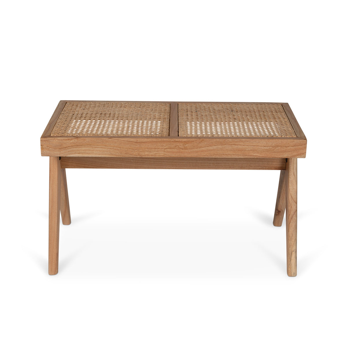 Panca in rattan B.T.H. Flats 2 - Natural - Pierre Jeanneret Edition