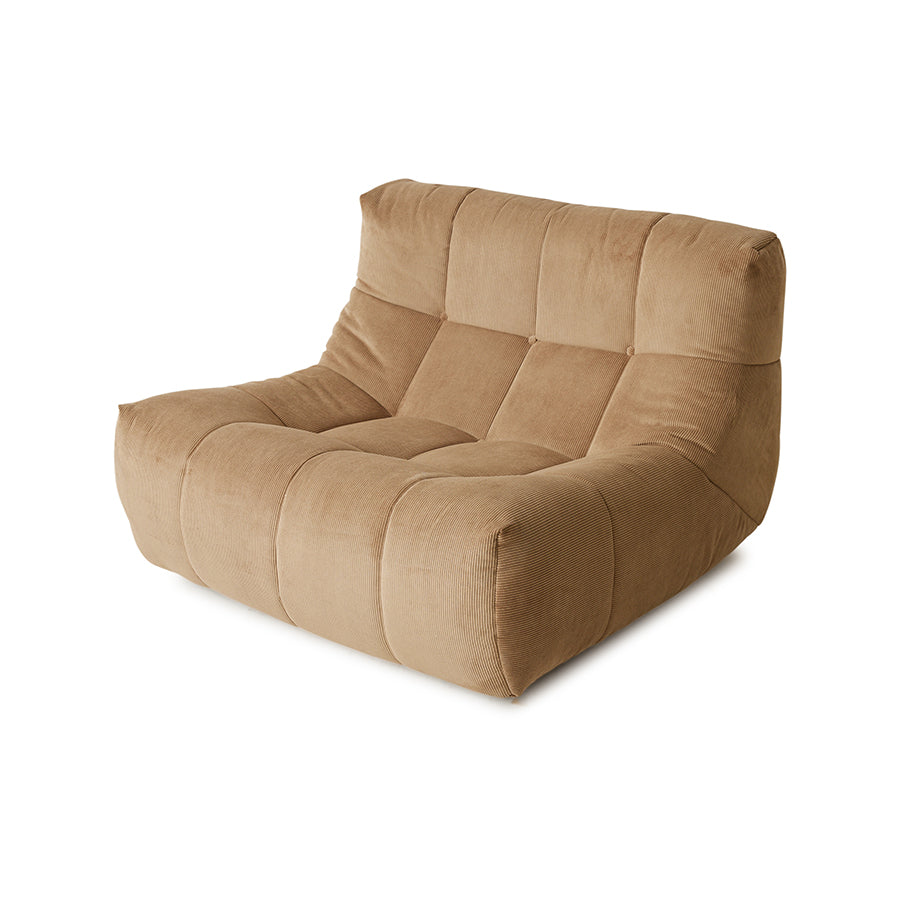 Poltroncina Lazy in velluto a coste marrone