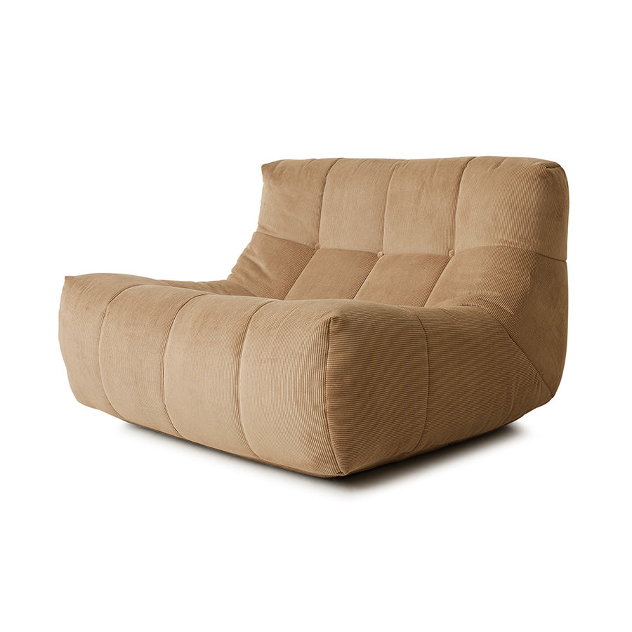 Poltroncina Lazy in velluto a coste marrone