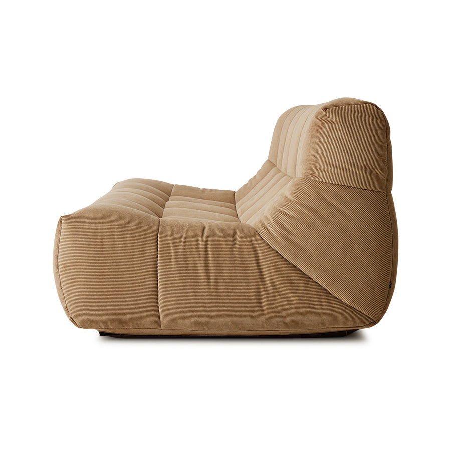 Panca lounge Lazy in velluto a coste marrone