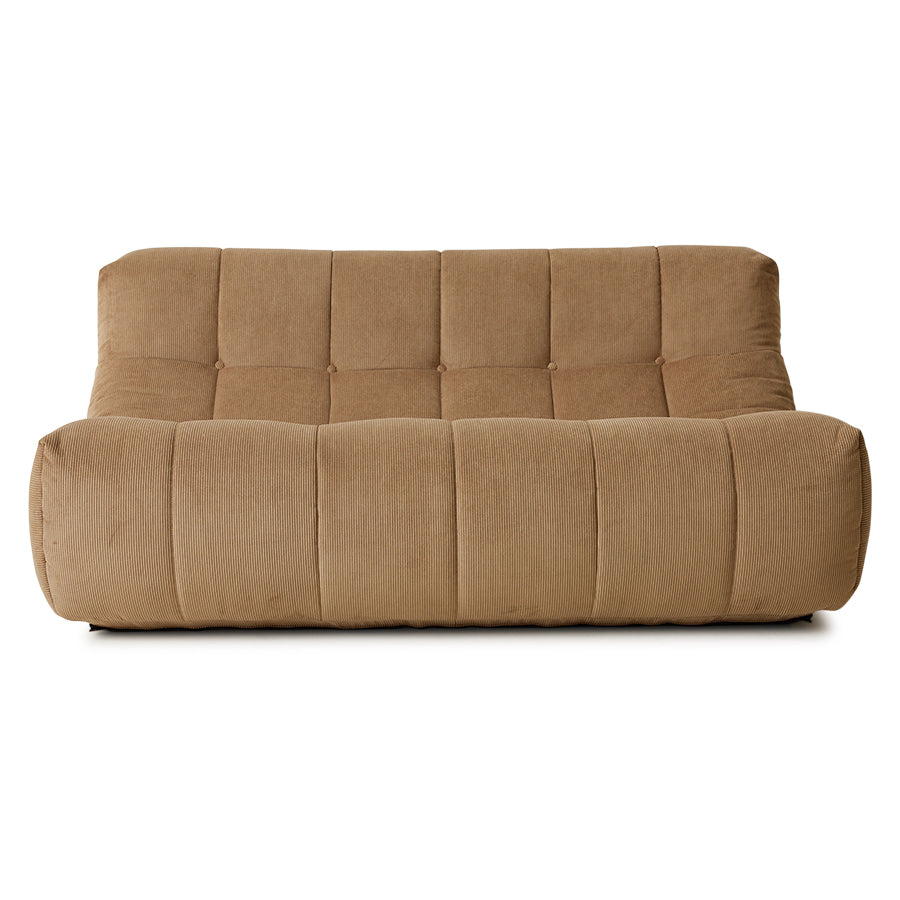 Panca lounge Lazy in velluto a coste marrone
