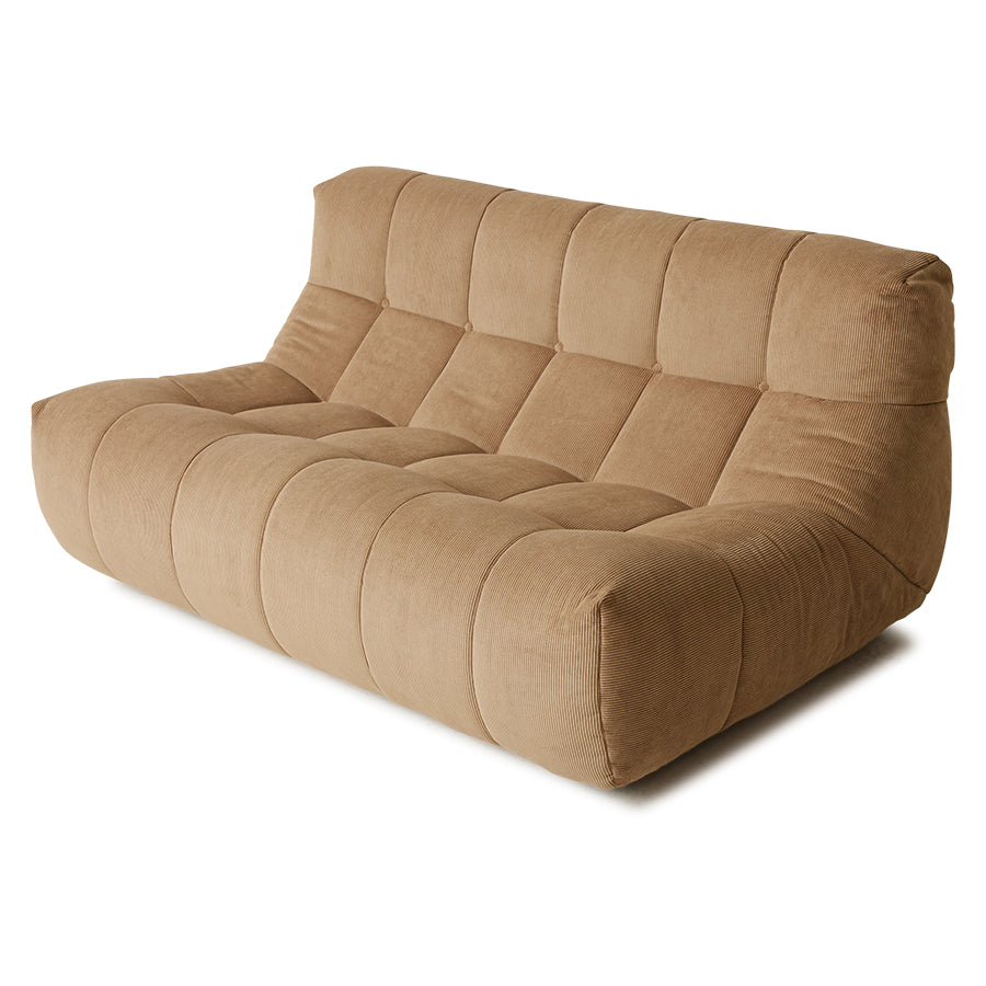 Panca lounge Lazy in velluto a coste marrone