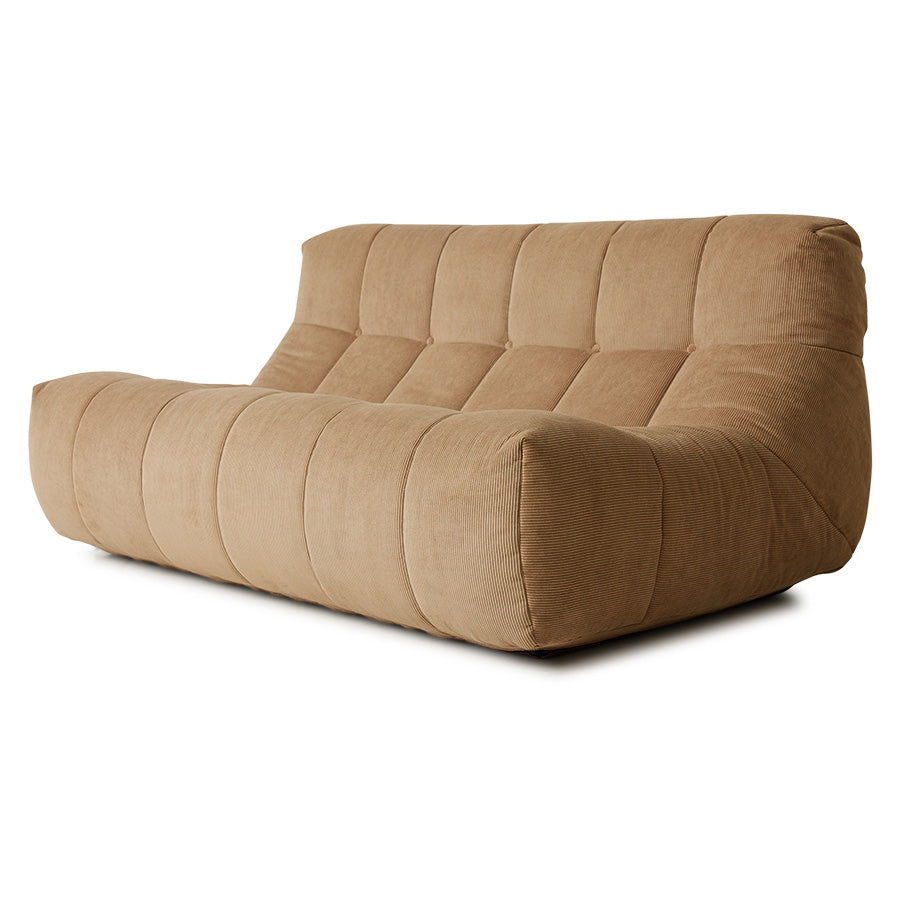 Panca lounge Lazy in velluto a coste marrone