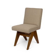 Sedia Dining Sofa Jacques Bouclè Taupe - struttura Dark Brown - Pierre Jeanneret Edition