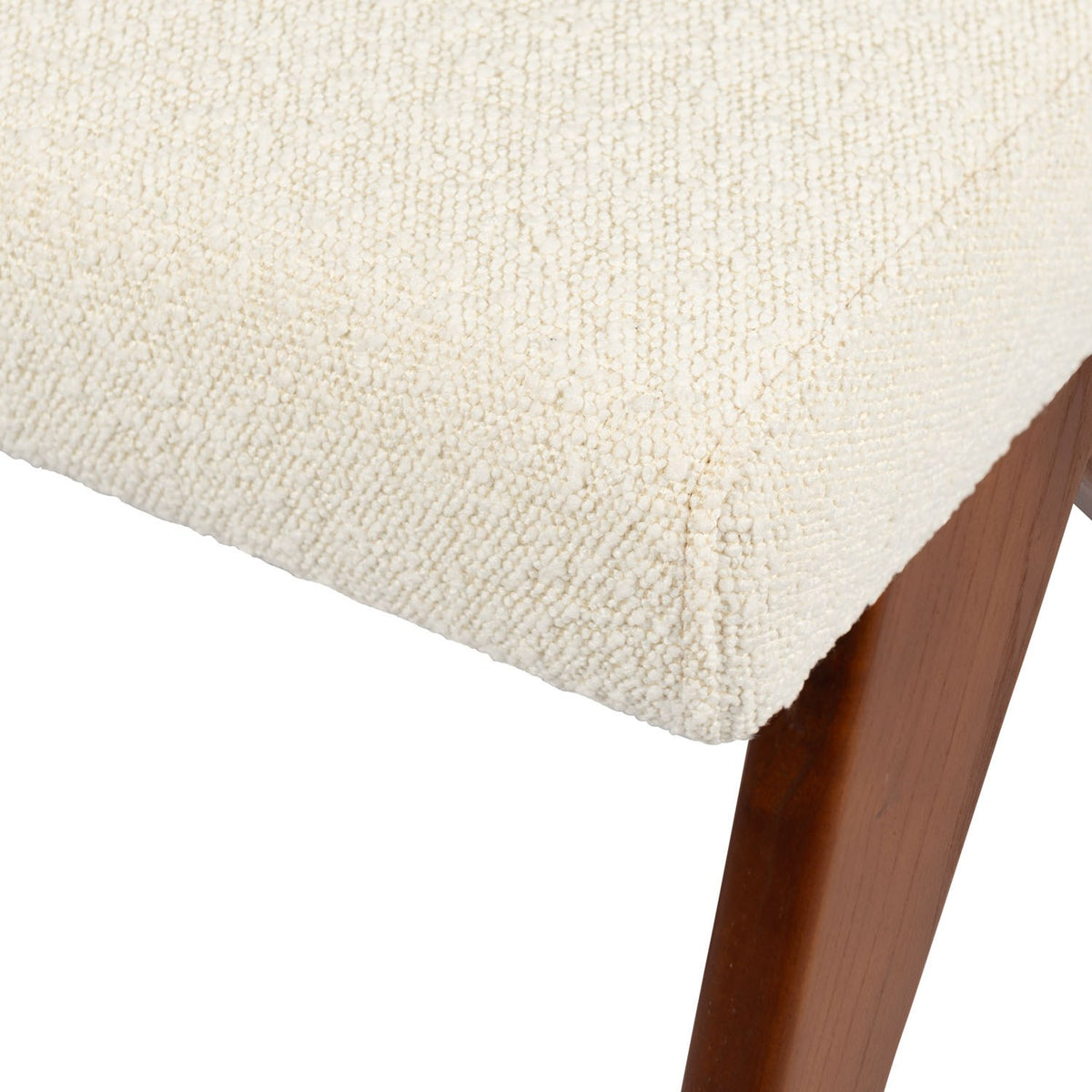 Sedia Dining Sofa Jacques Bouclè Crema - struttura Dark Brown - Pierre Jeanneret Edition