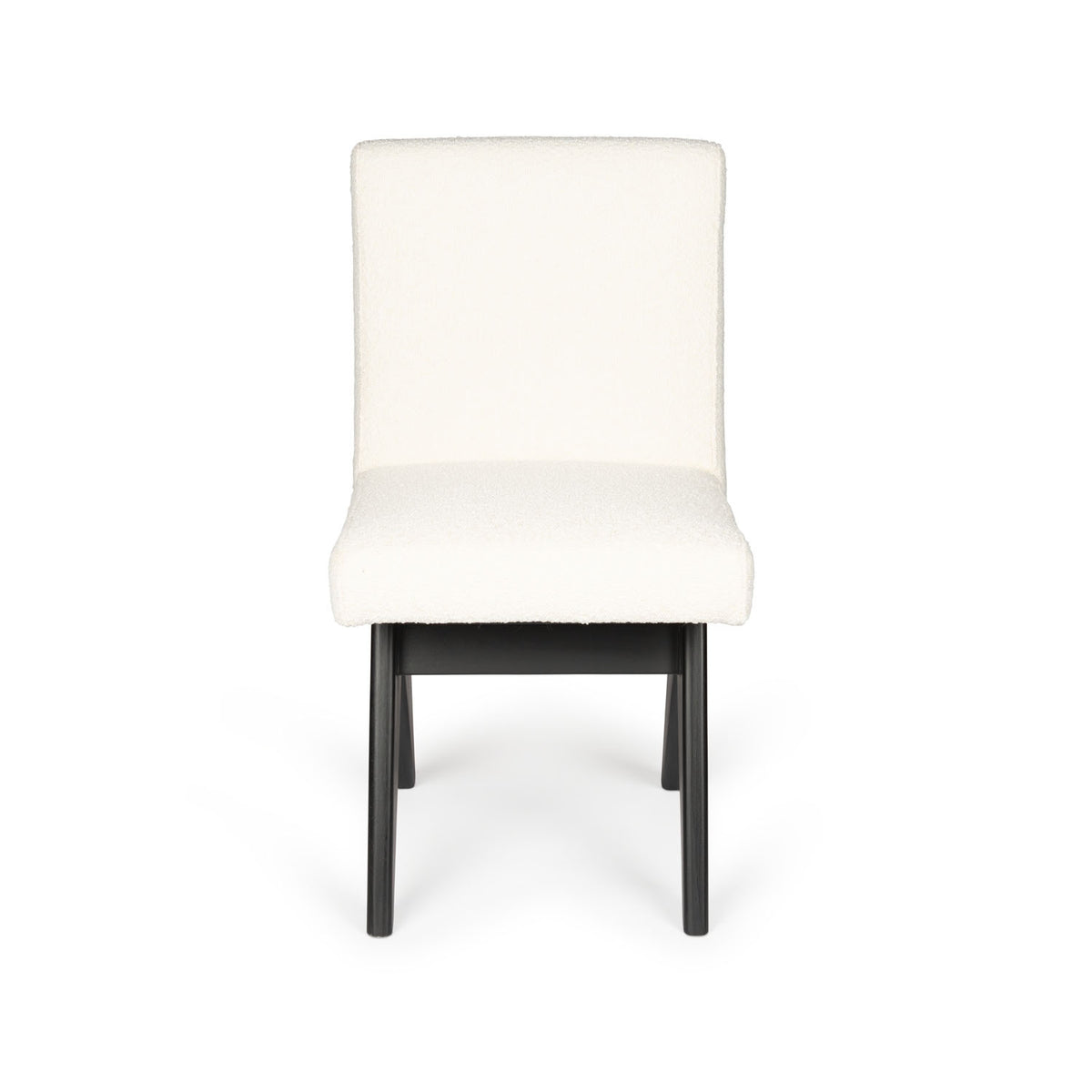 Sedia Dining Sofa Jacques Bouclè Crema - struttura Charcoal Black - Pierre Jeanneret Edition