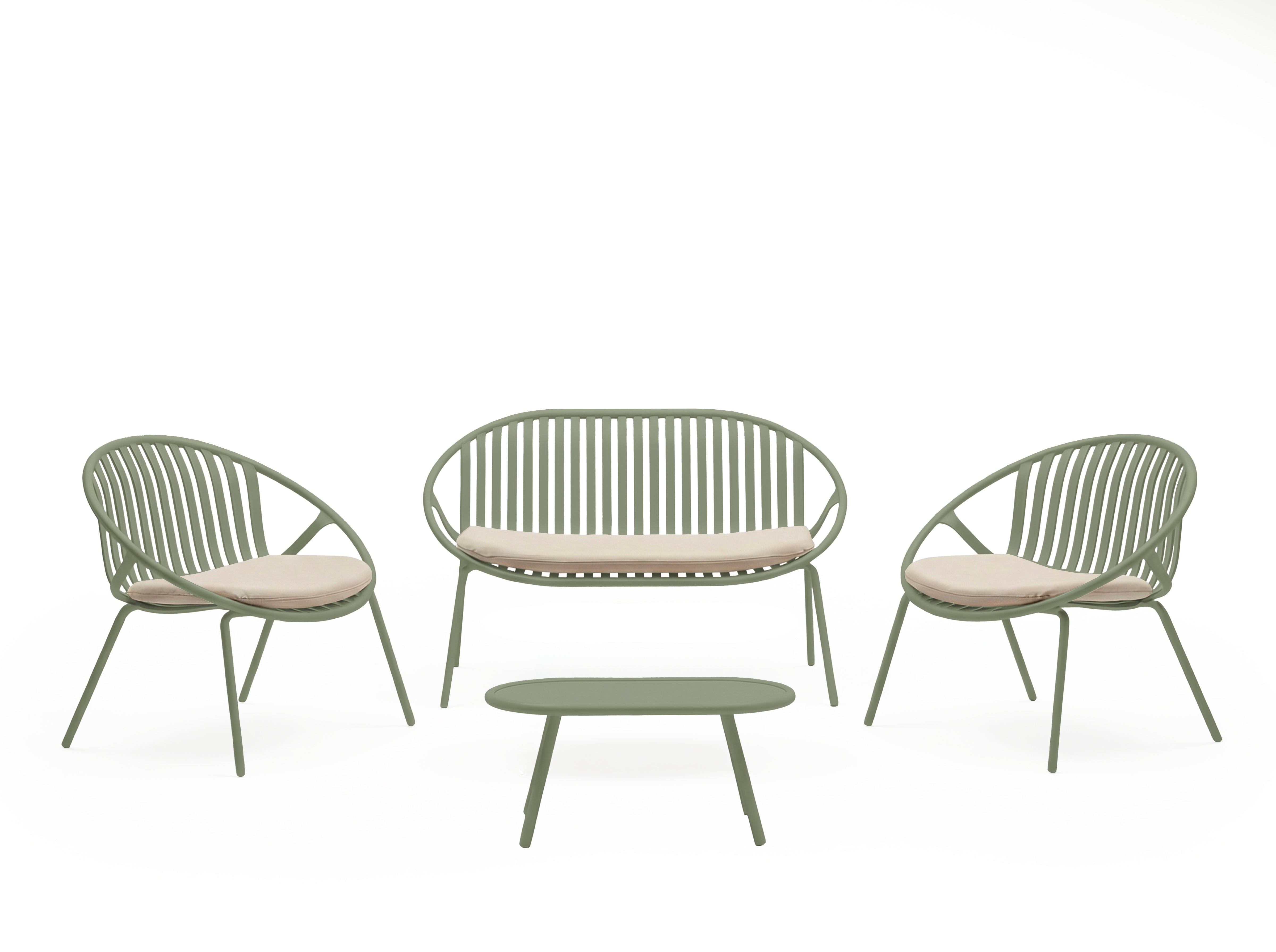 Set da giardino IBIZA – divano, 2 poltrone e tavolino