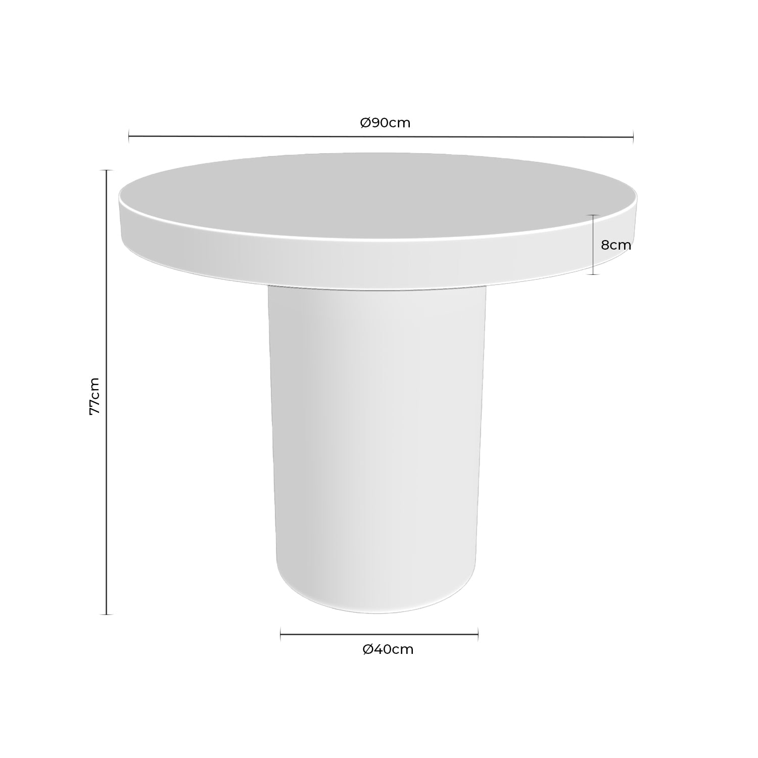 Tavolo THELMA rotondo Ø90 cm