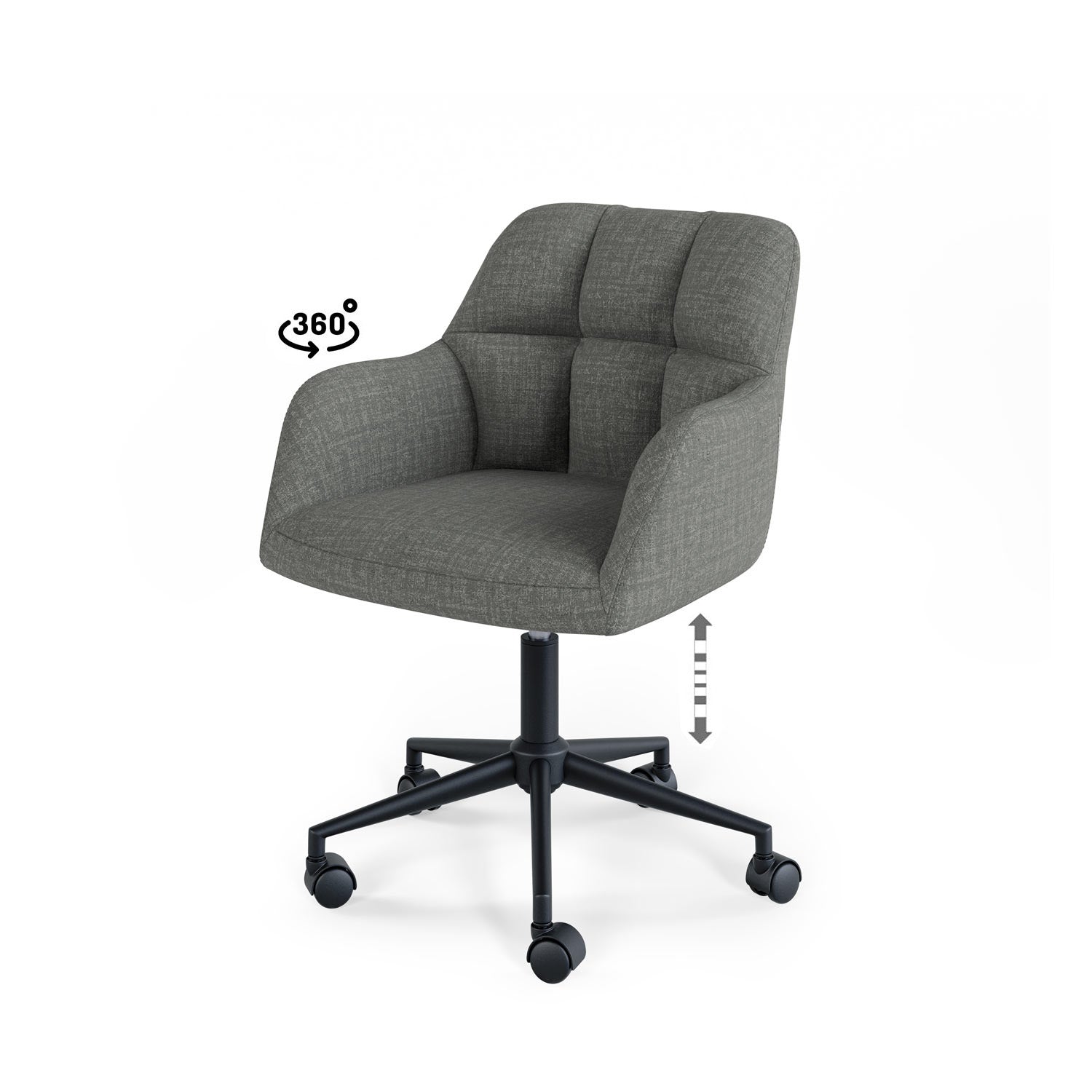 Sedia da ufficio STANFORD - Grigio scuro