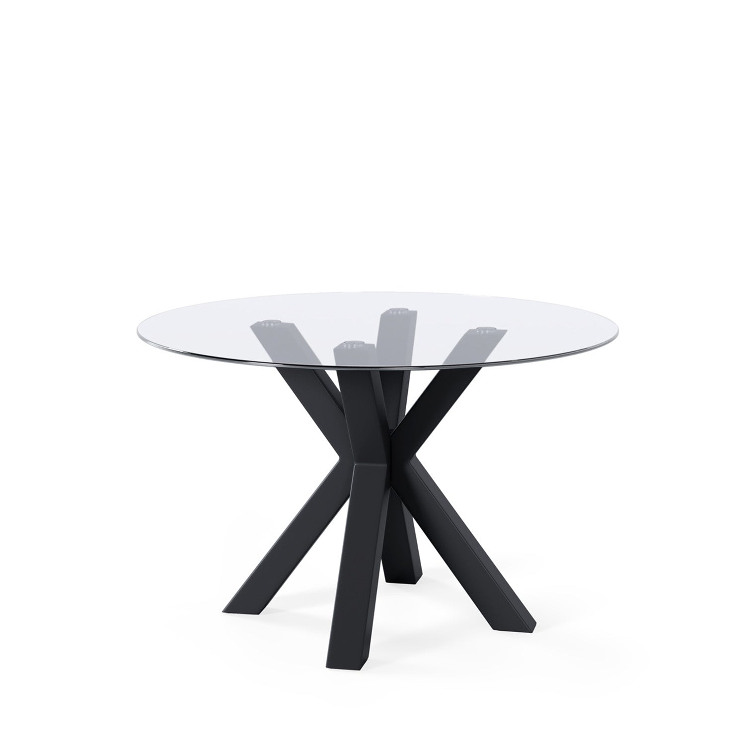 Tavolo JADE 120 rotondo fisso - Vetro/Nero