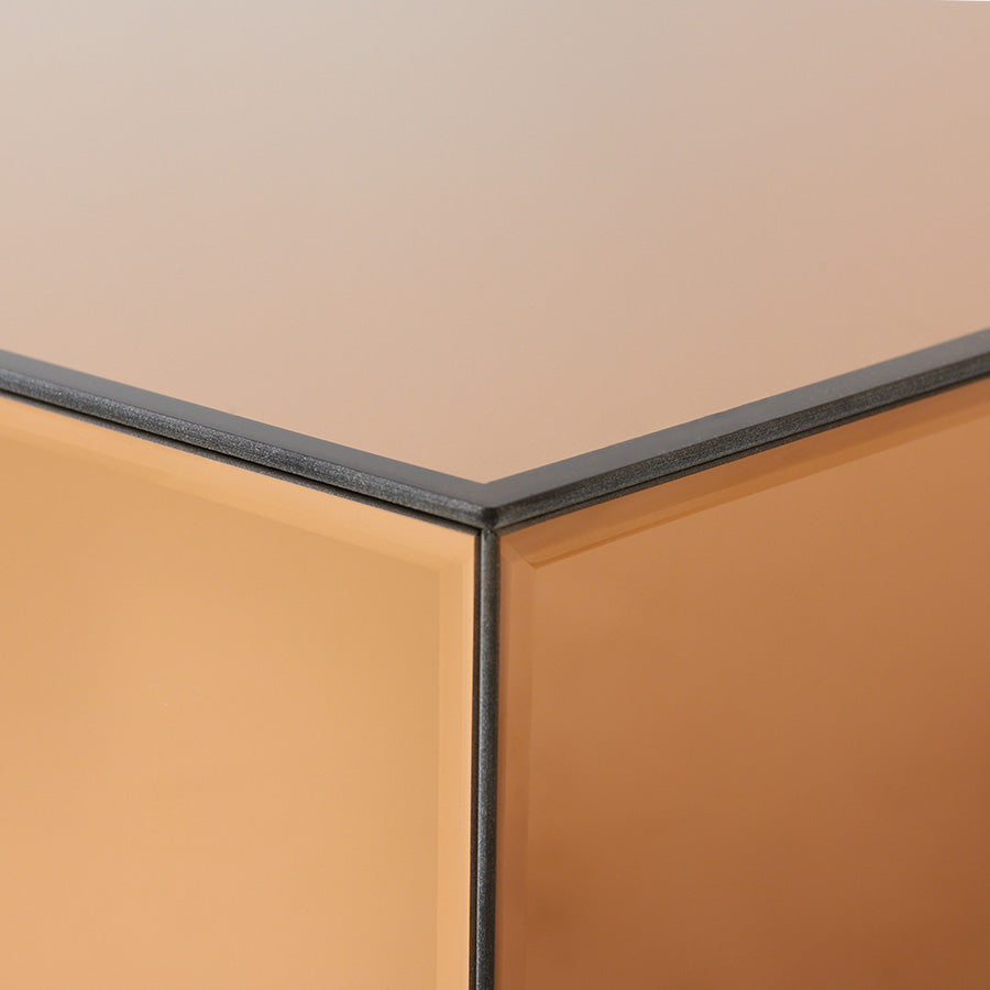 Tavolino da caffè Mirror Block marrone fumo (80x55 cm)