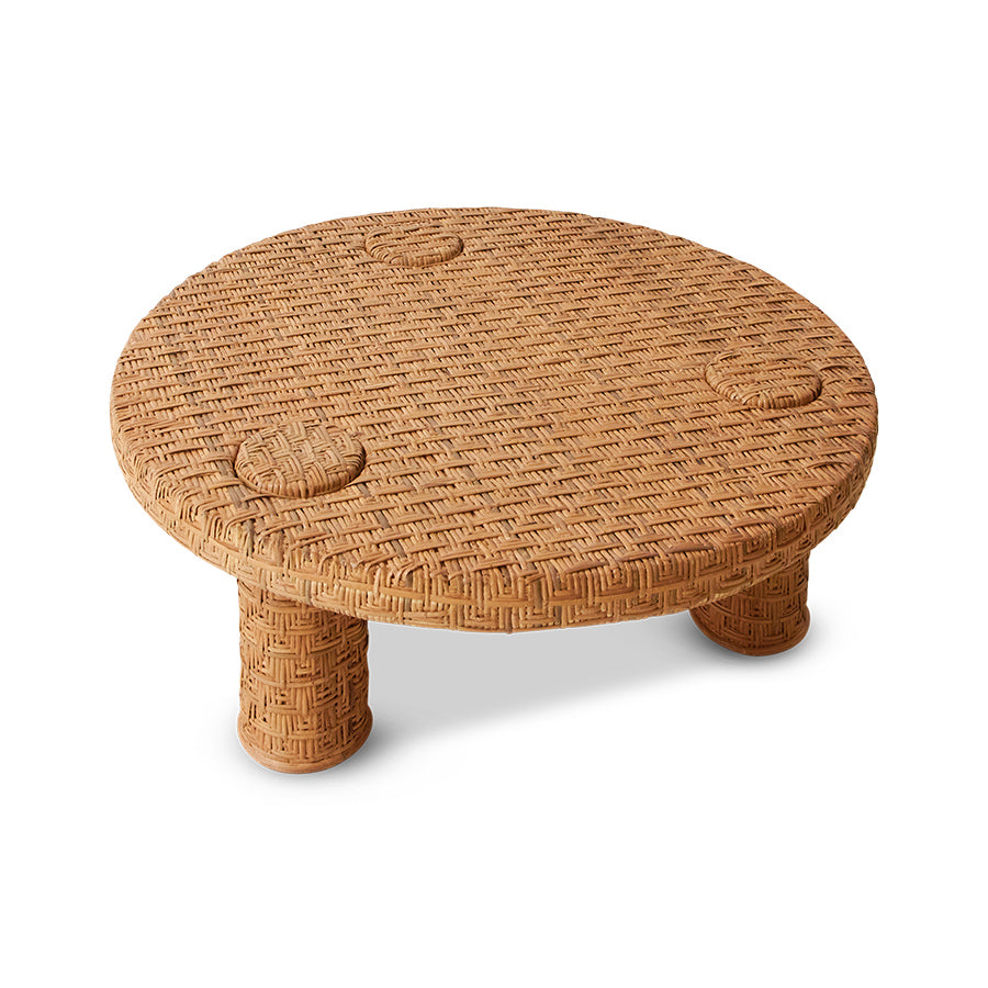 Tavolino da caffè intrecciato in rattan