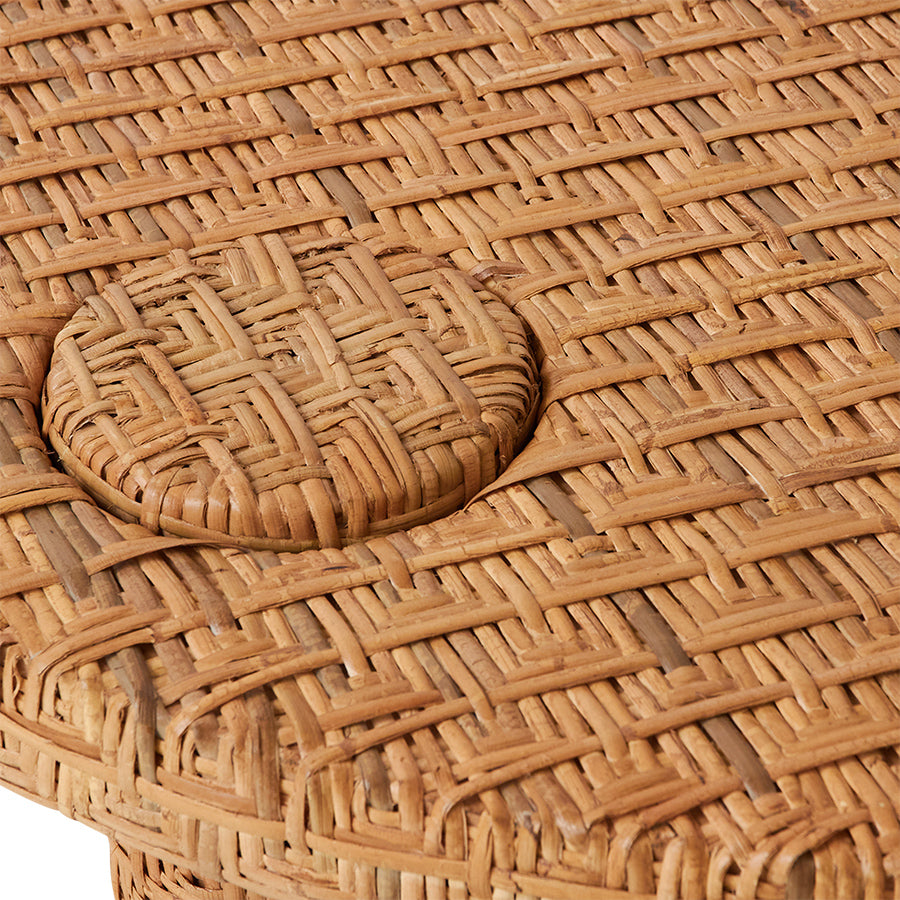 Tavolino da caffè intrecciato in rattan
