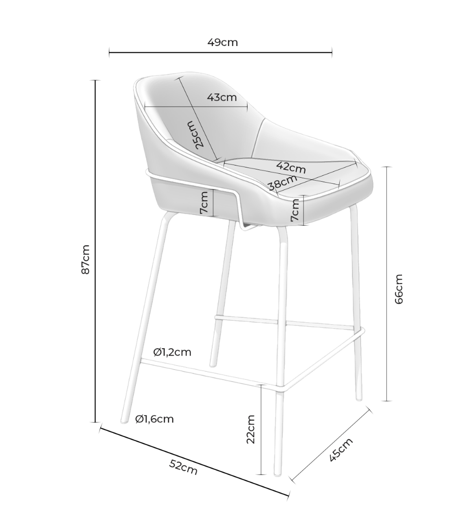 Sgabello ARNY tortora H66cm