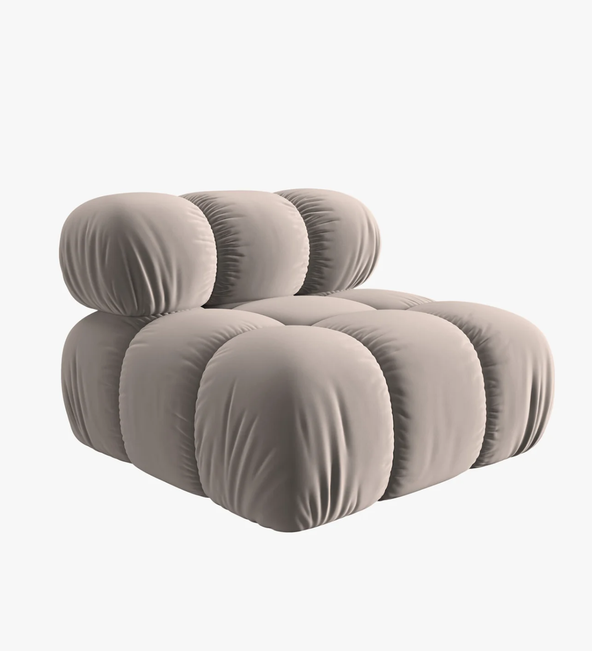 Poltrona senza braccioli BELLIS - Velluto Beige