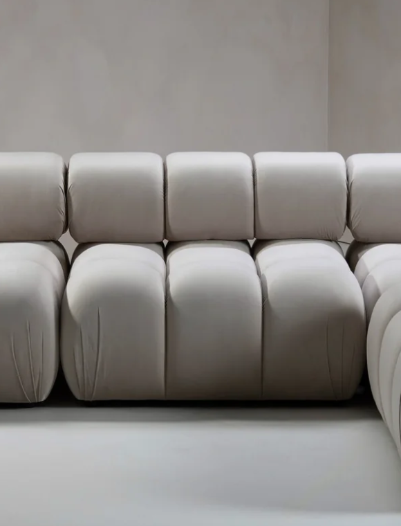 Poltrona senza braccioli BELLIS - Velluto Beige