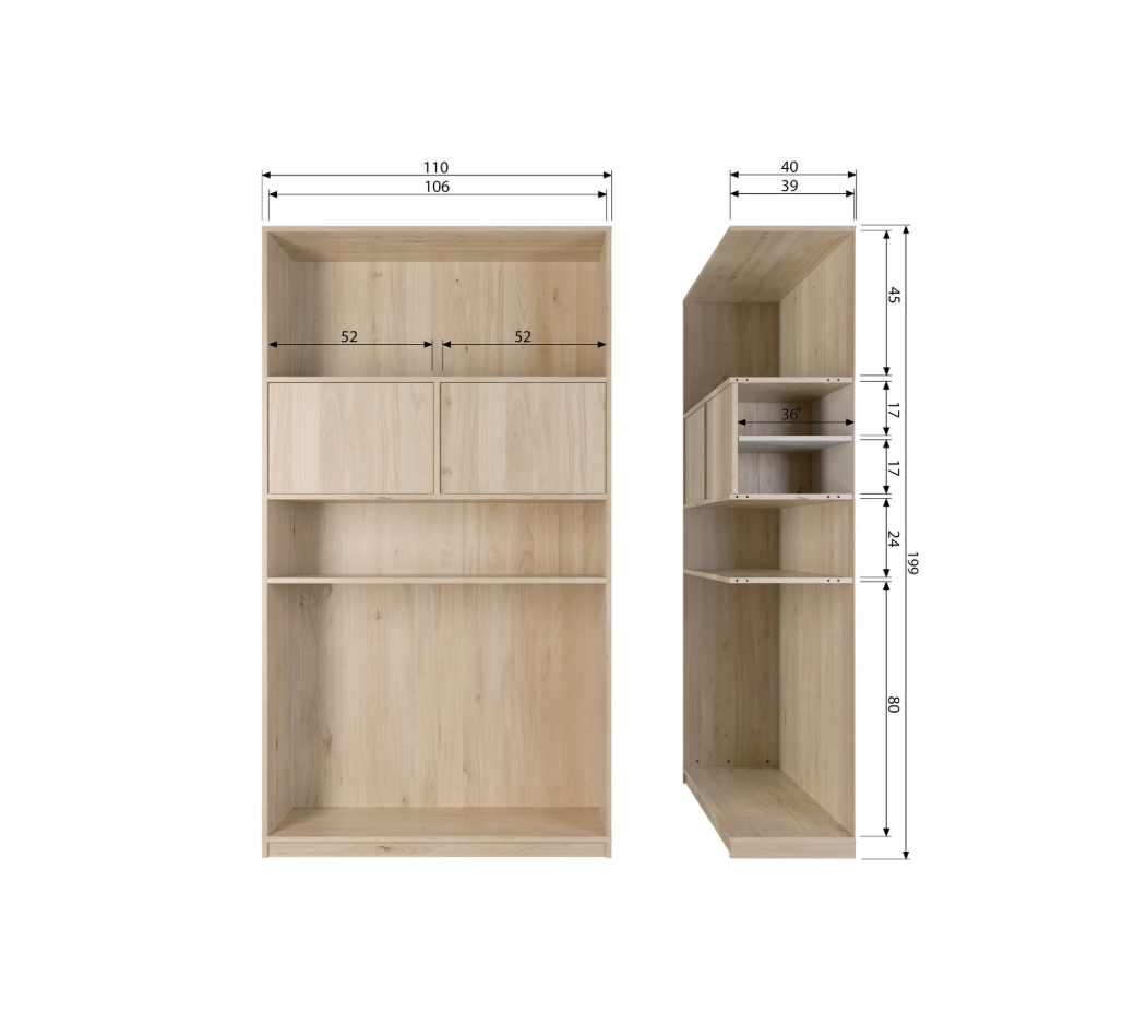 Mobile Alto Modular in Rovere - Wall Unit 110cm