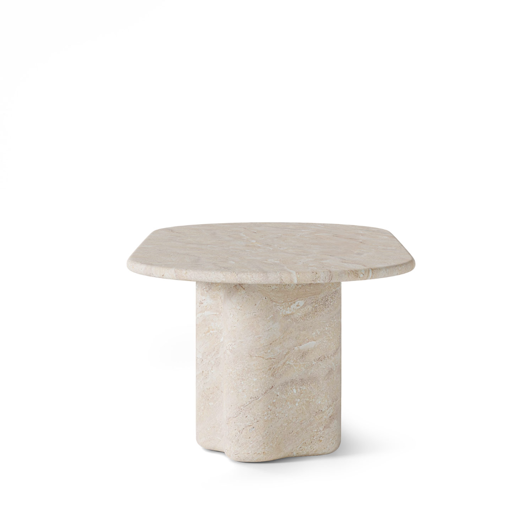 Tavolo LORRAINE 220x109cm in microcemento effetto marmo travertino