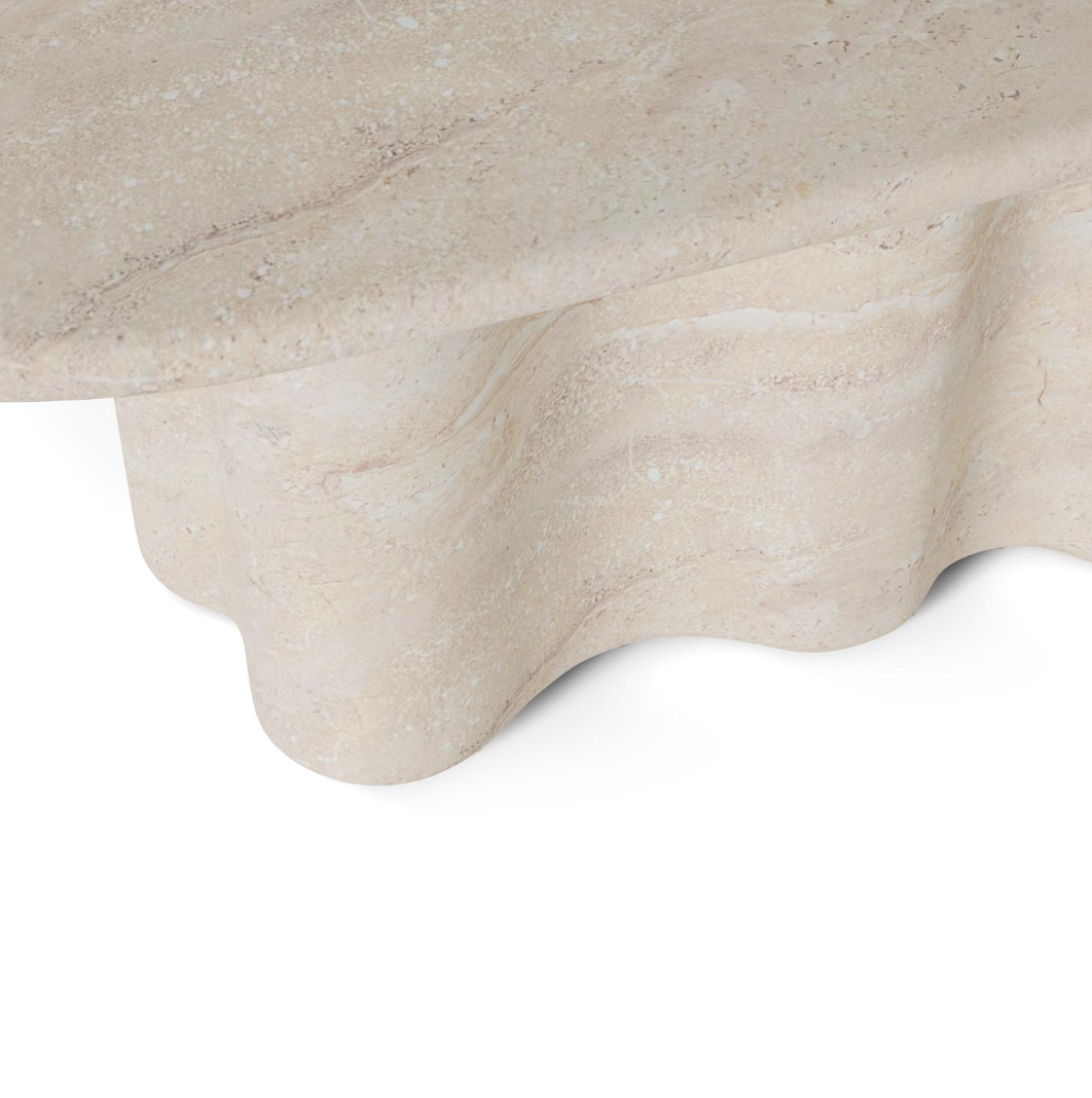 Tavolo LORRAINE 220x109cm in microcemento effetto marmo travertino