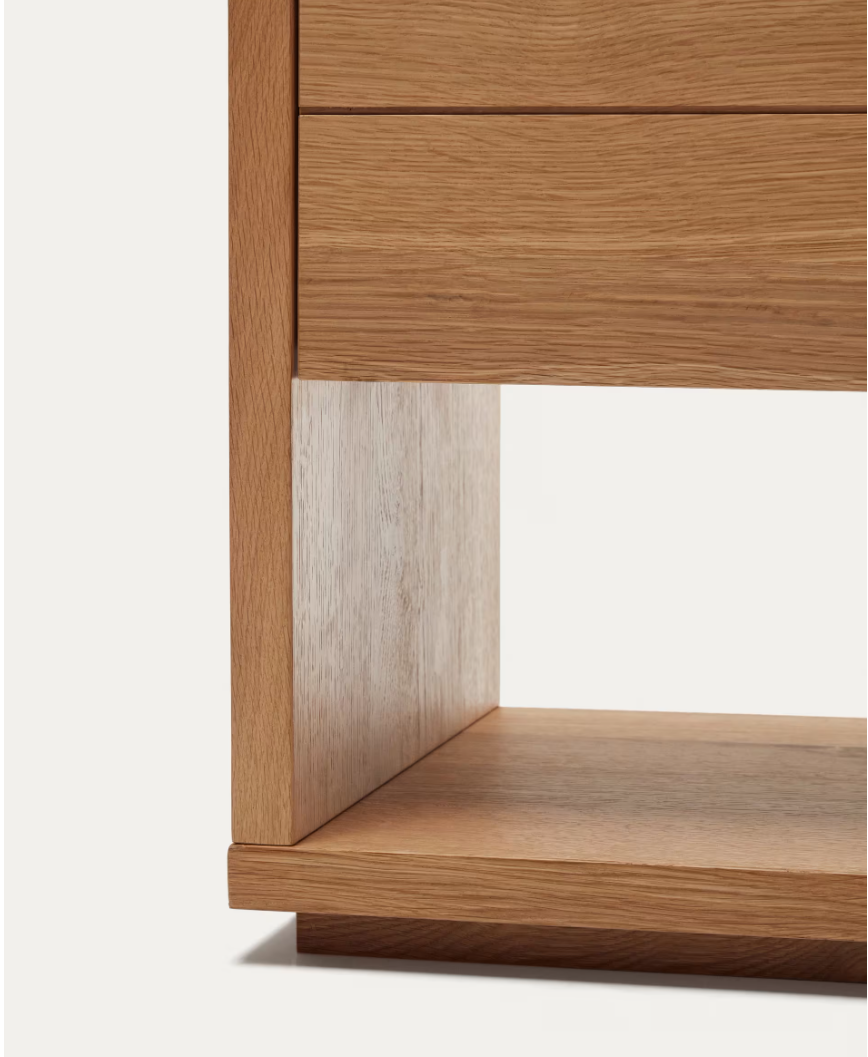 Credenza Alguema 4 ante impiallacciato rovere finitura naturale 200 x 74 cm