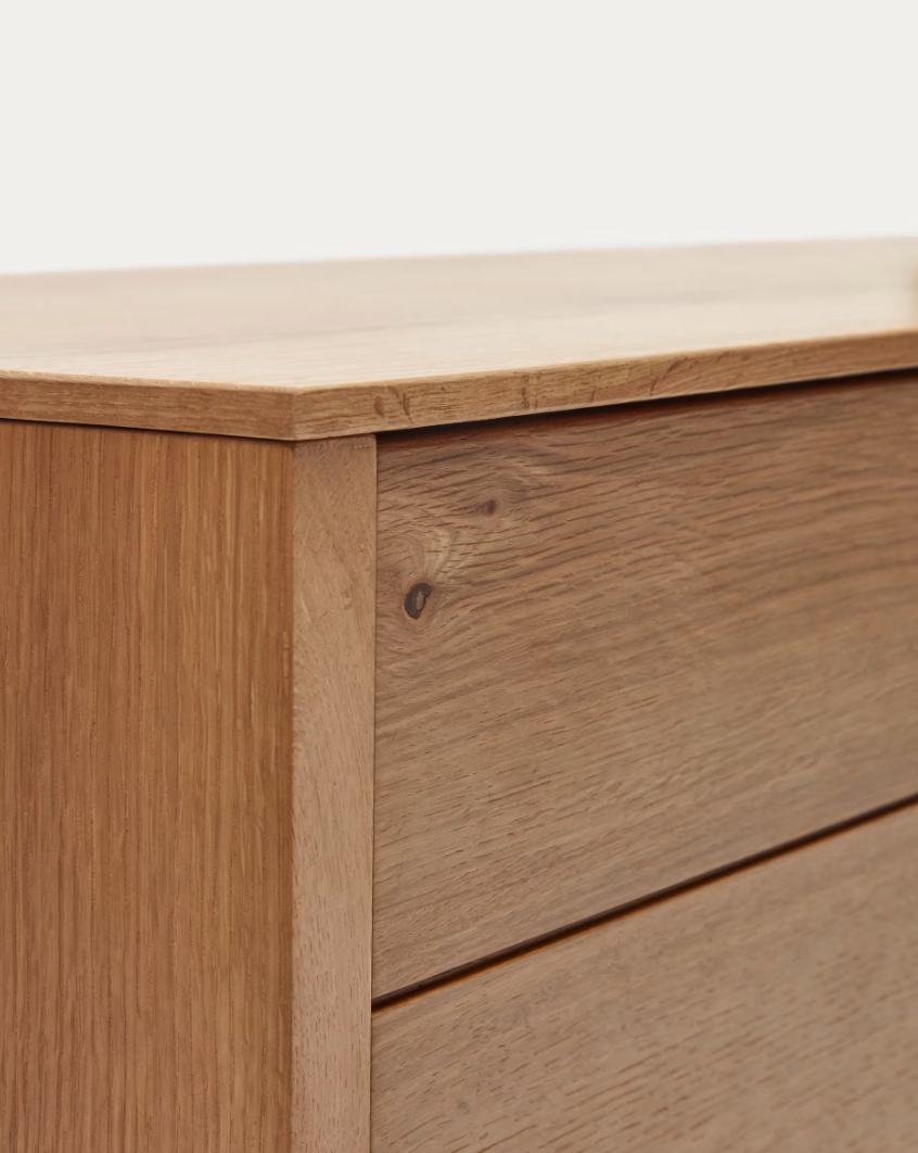 Credenza Alguema 4 ante impiallacciato rovere finitura naturale 200 x 74 cm