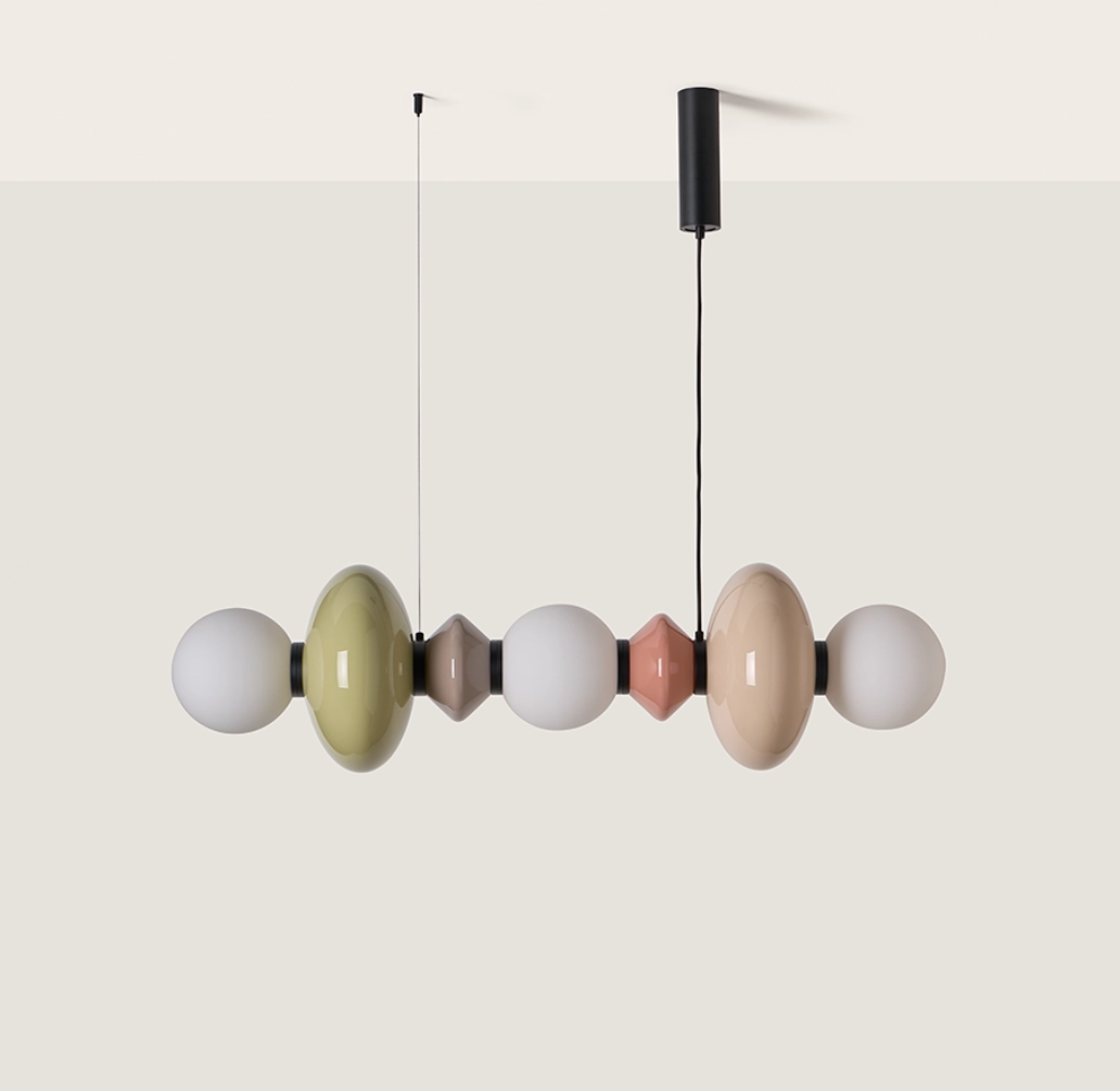 Lampada a sospensione in vetro dipinto a mano MAPI – Aromas del Campo