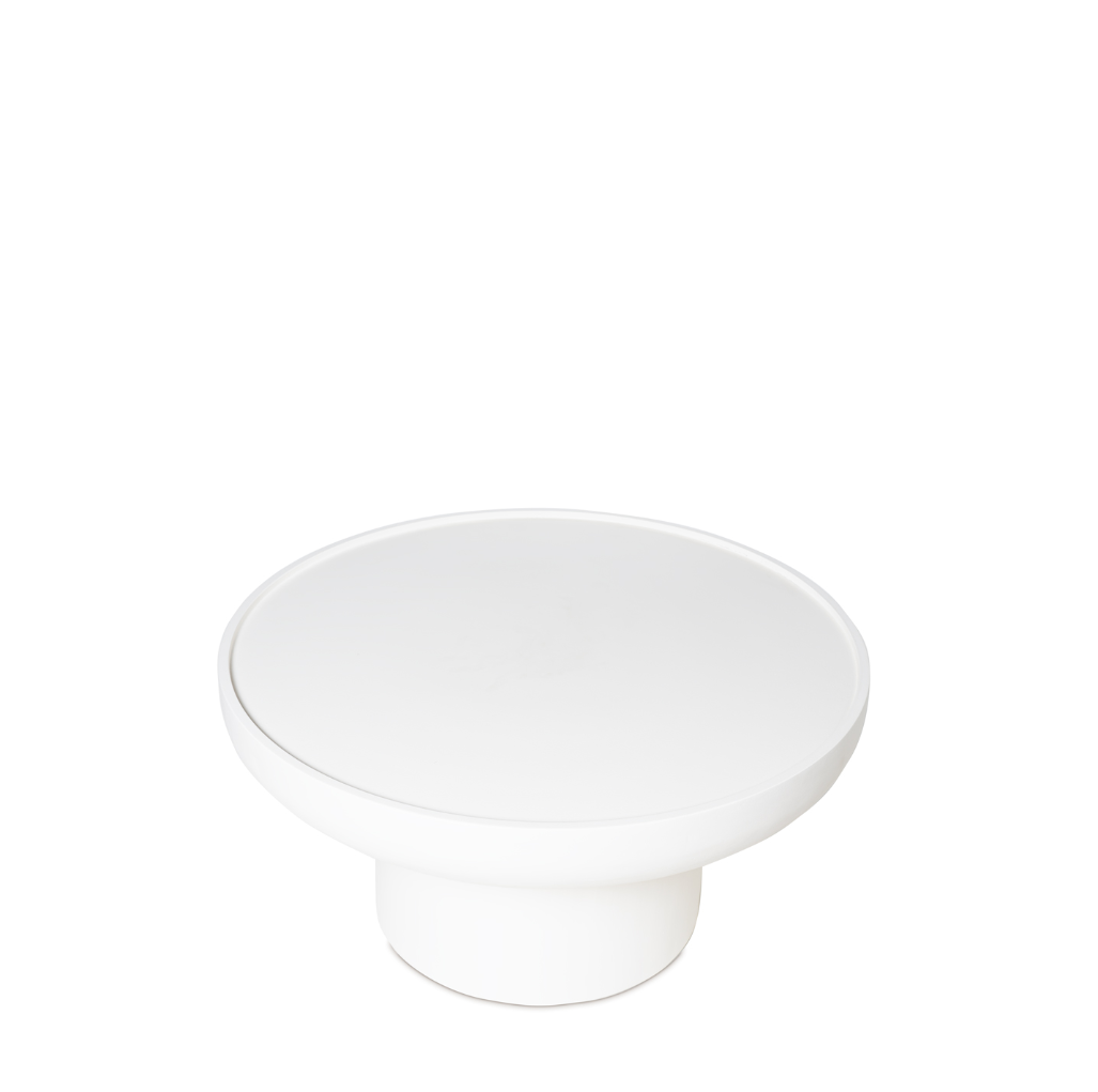 Tavolino centro IMARAN – Legno di mango con finitura effetto cemento 80cm diametro