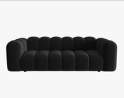 Divano Lupine in Velluto Nero, 3 Posti, 230x95x70 - Pronta Consegna