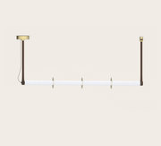 Roseline Pendant - Gold base/ Brown straps