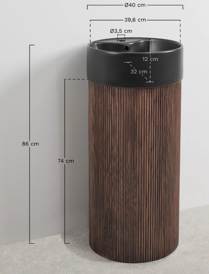 Set mobili da bagno in legno con lavabo in ceramica Maude integrato