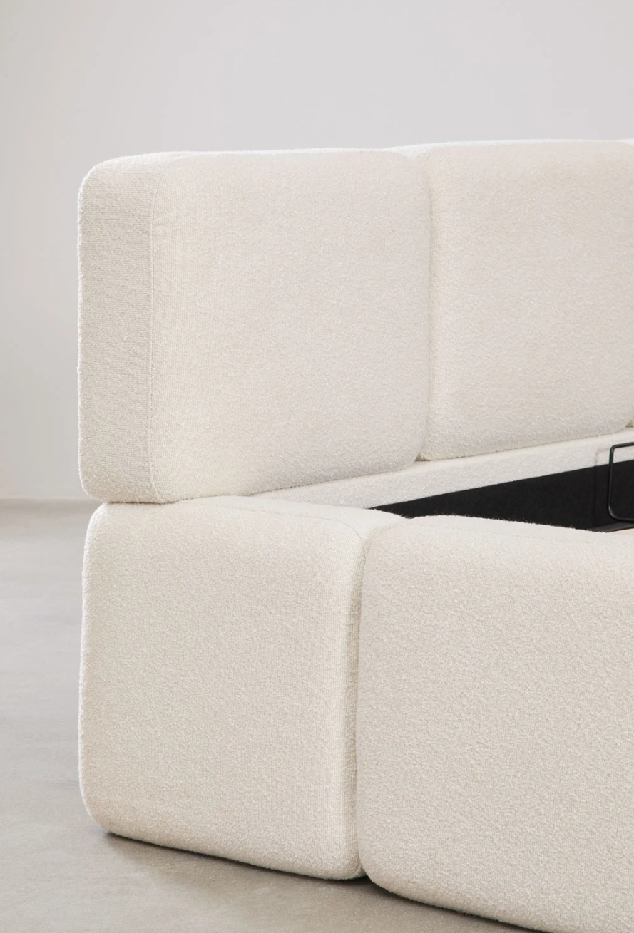 Letto con contenitore imbottito Jolcem bouclè