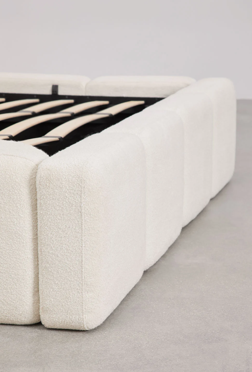 Letto con contenitore imbottito Jolcem bouclè