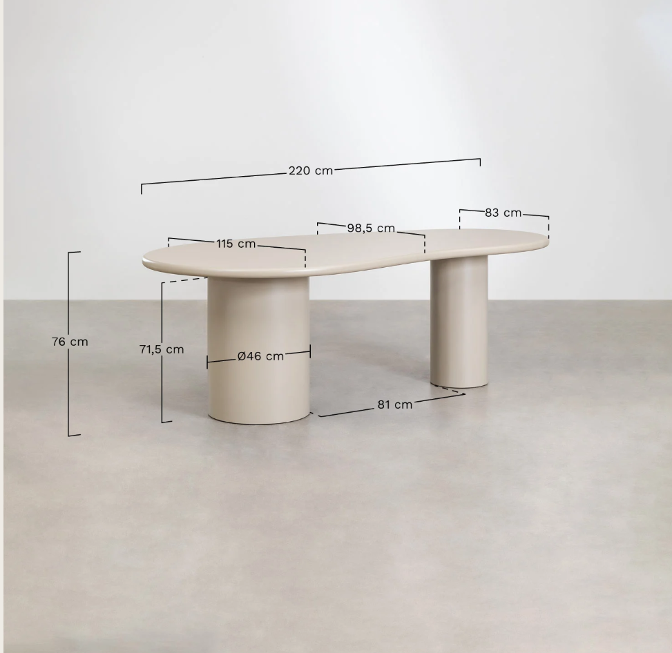 Billie - Oval dining table 220x115 cm in MDF