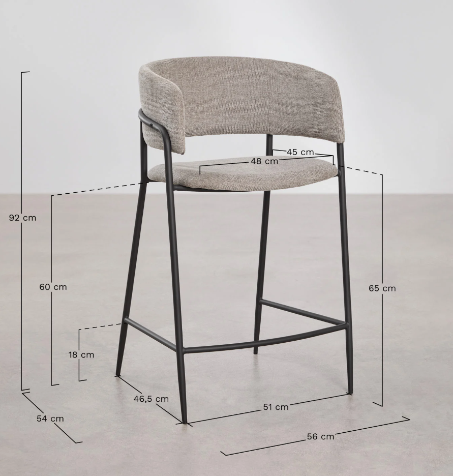 Nalon - Sgabello alto imbottito