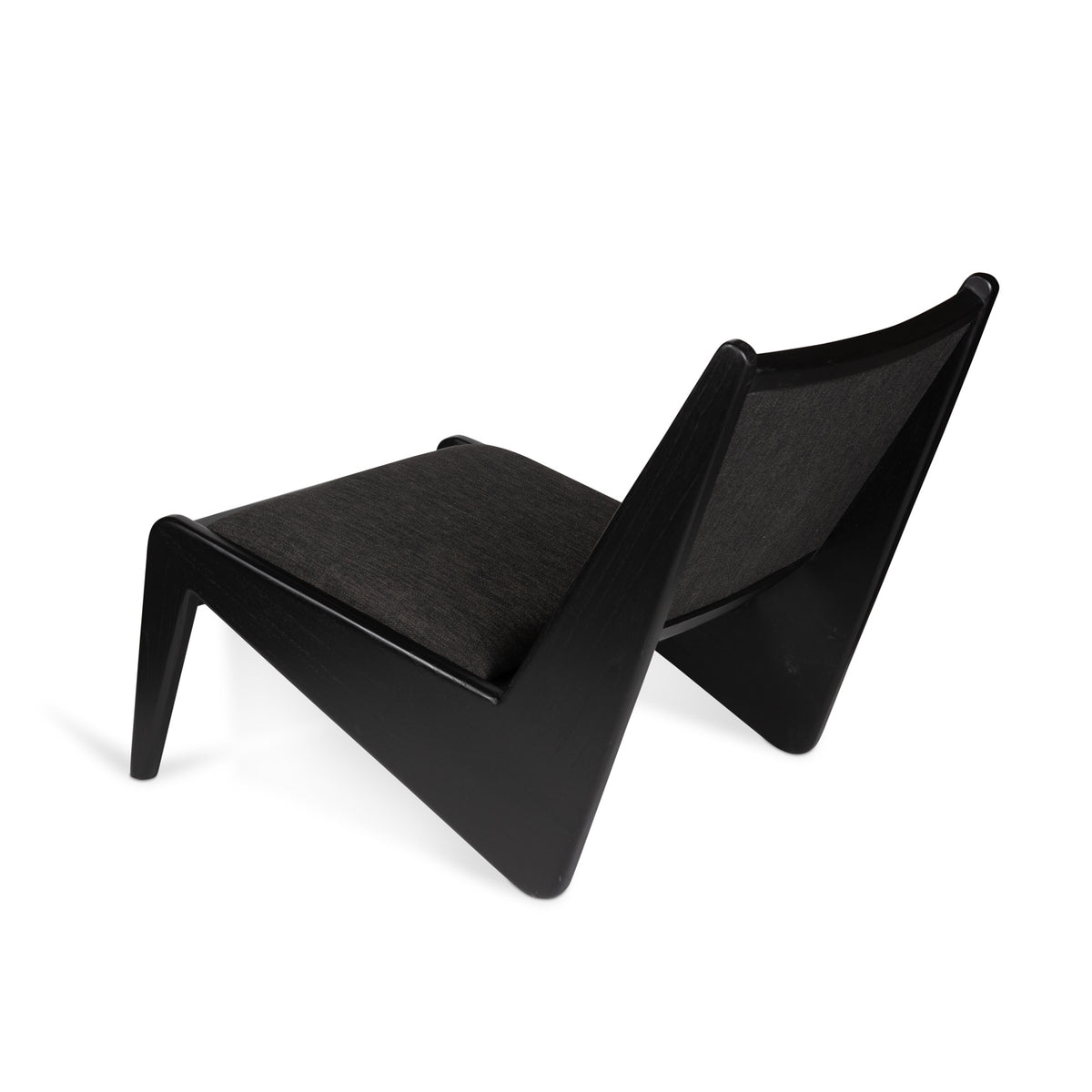 Sedia KANGAROO Imbottita - Charcoal Black - Pierre Jeanneret Edition