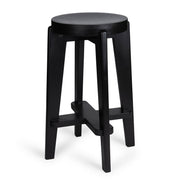 Bar Stool Wood DT.W.19. H68cm - Charcoal Black - Pierre Jeanneret Edition