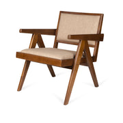 Easy Lounge Chair Jean Imbottita - Dark Brown - Pierre Jeanneret Edition