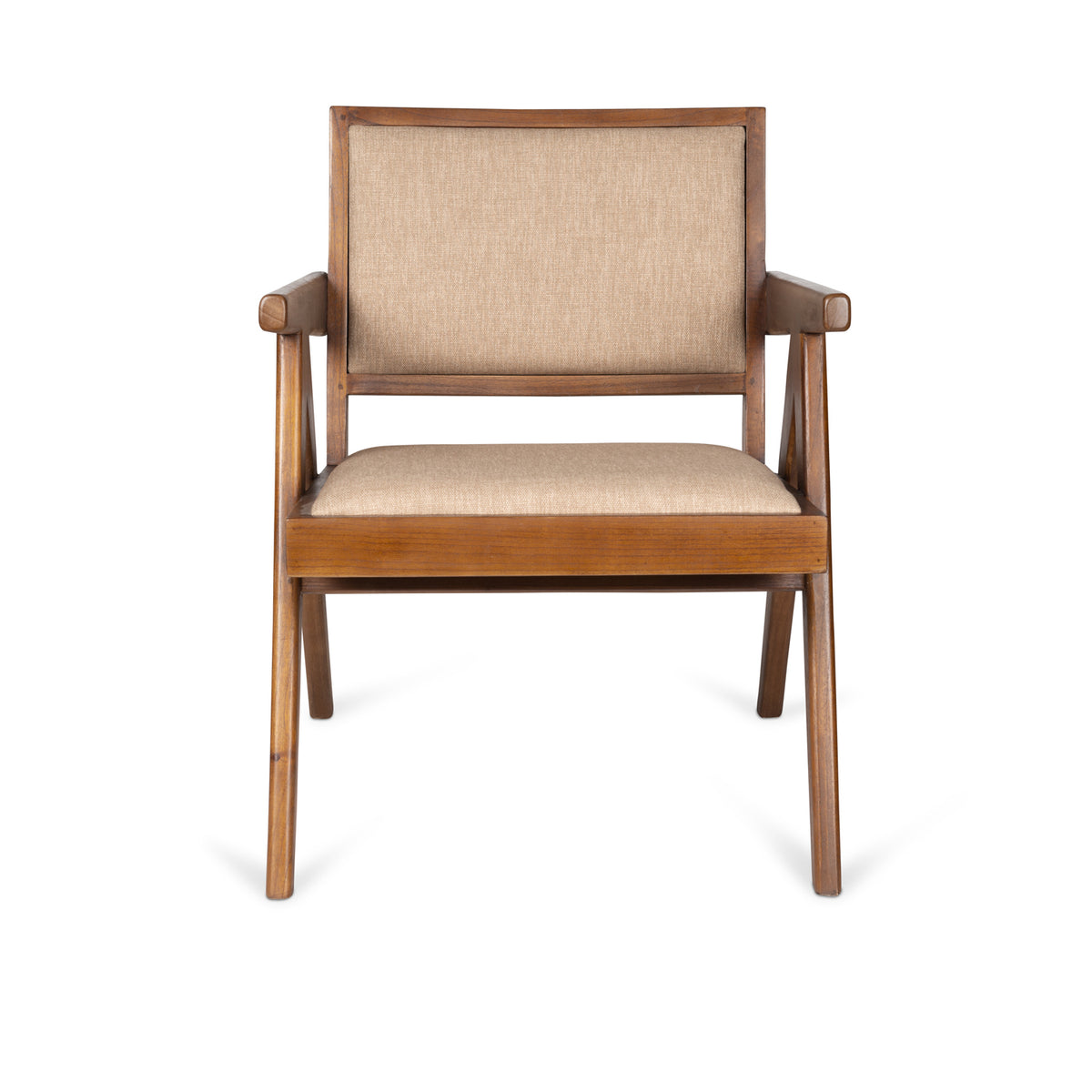 Easy Lounge Chair Jean Imbottita - Dark Brown - Pierre Jeanneret Edition