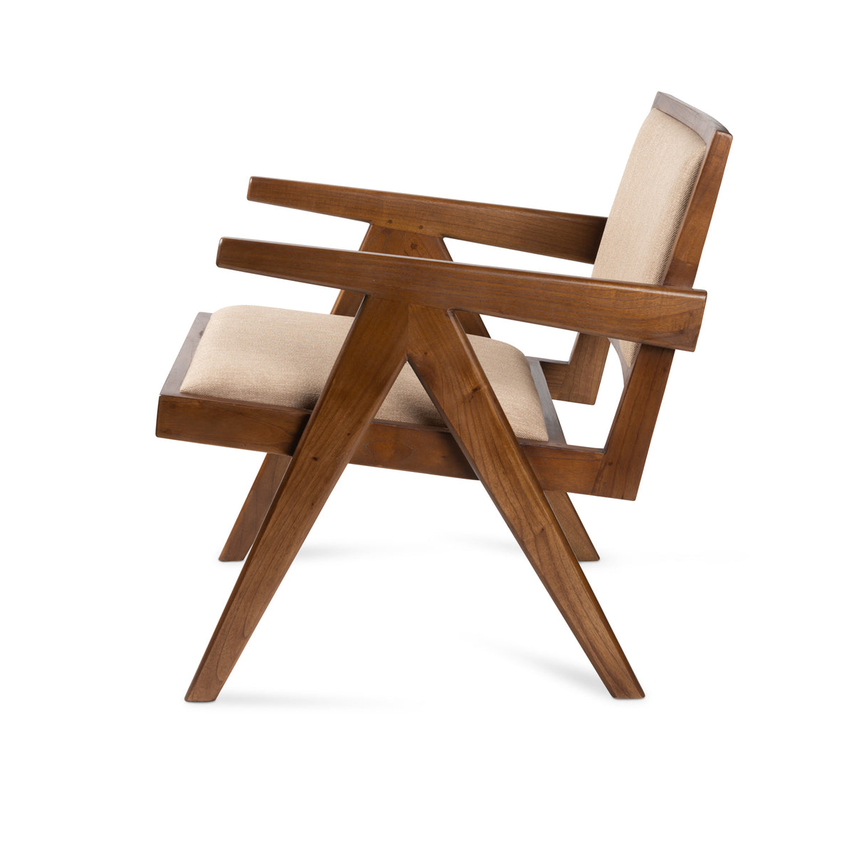 Easy Lounge Chair Jean Imbottita - Dark Brown - Pierre Jeanneret Edition