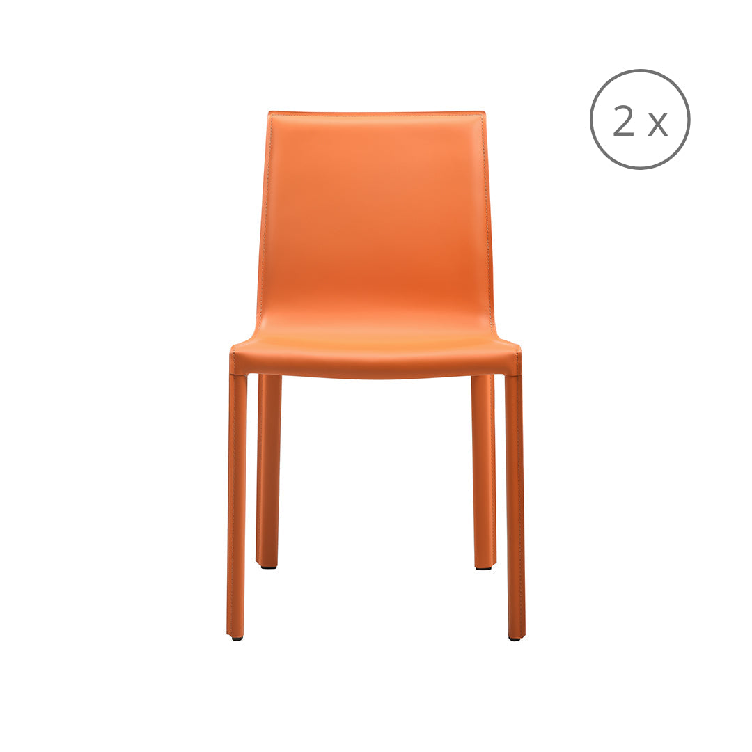 set di 2 sedie da pranzo lusaka arancione