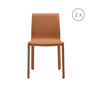 set di 2 sedie da pranzo lusaka marrone chiaro