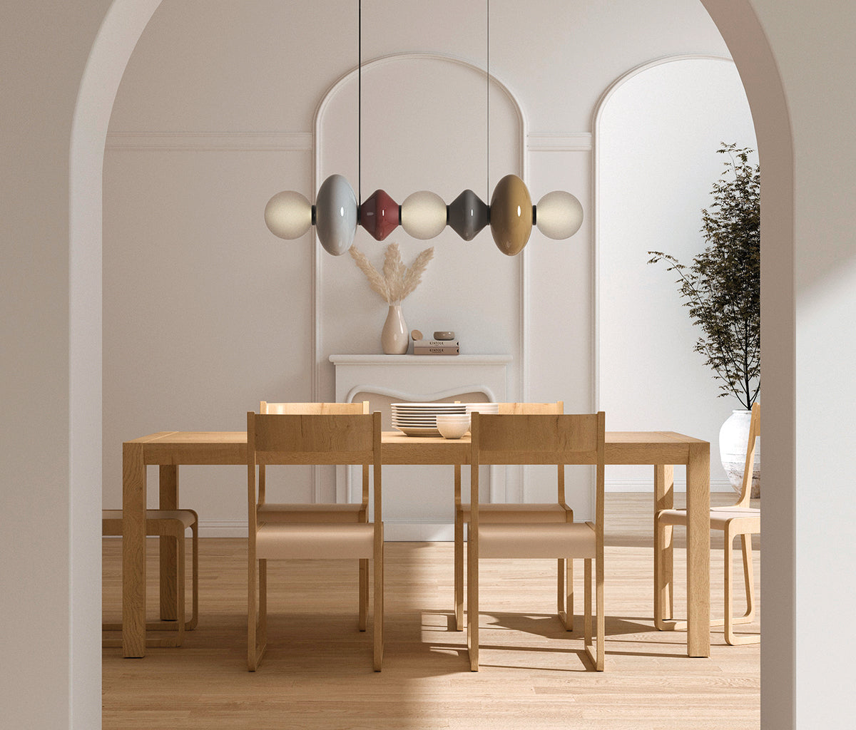 Lampada a sospensione in vetro dipinto a mano MAPI – Aromas del Campo